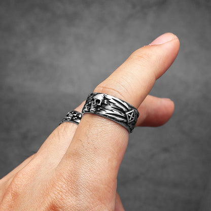 Stainless Steel Biker Ring - Domineering Skull Devil Rings Jewelry