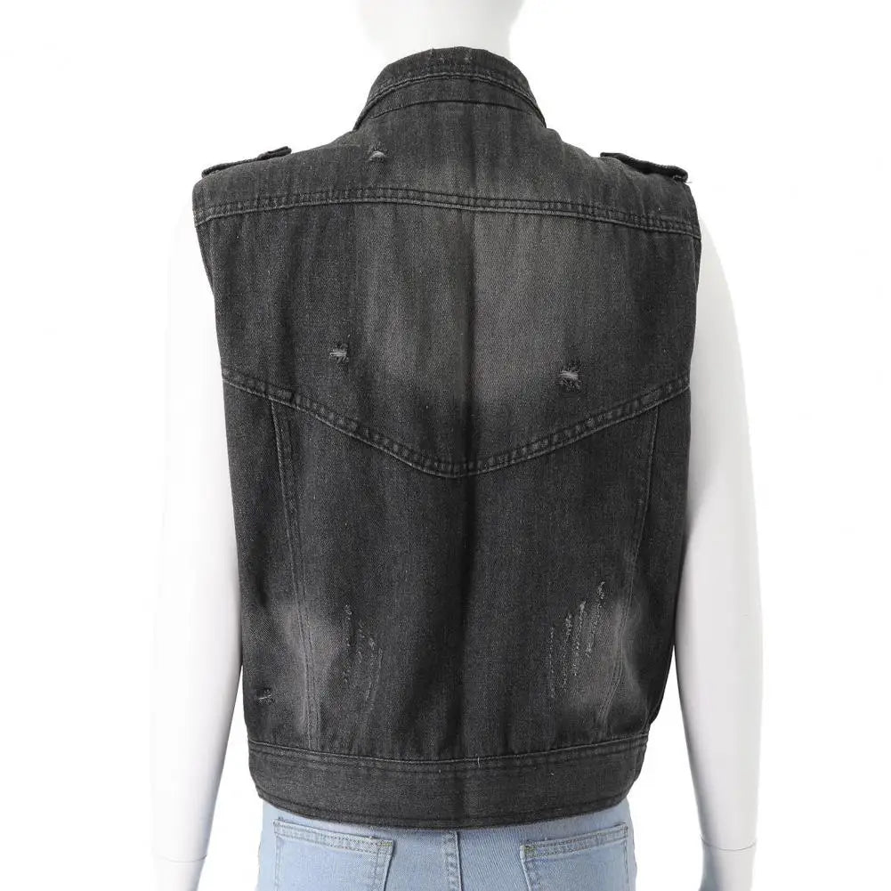 Alr™ Women's Slim Fit Denim Vest – Punk Rock Style