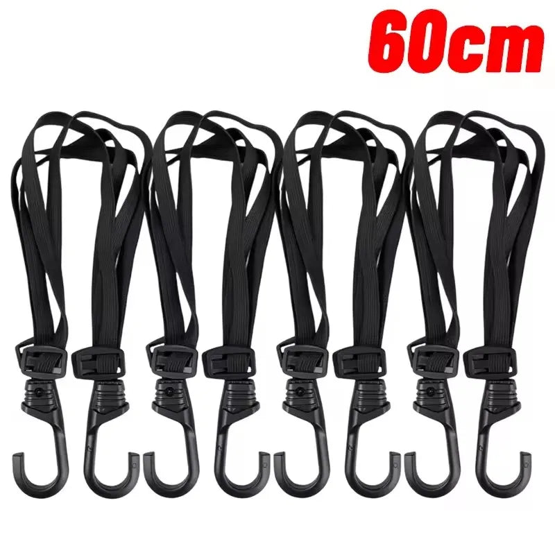 Motorcycle Tie-Down Straps - Universal Elastic Strap with Hooks 4-Claw
