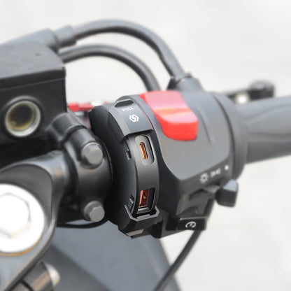 QC3.0 PD Motorcycle USB Type c Charger 30W IP65 Waterproof Handlebar Mounting Br