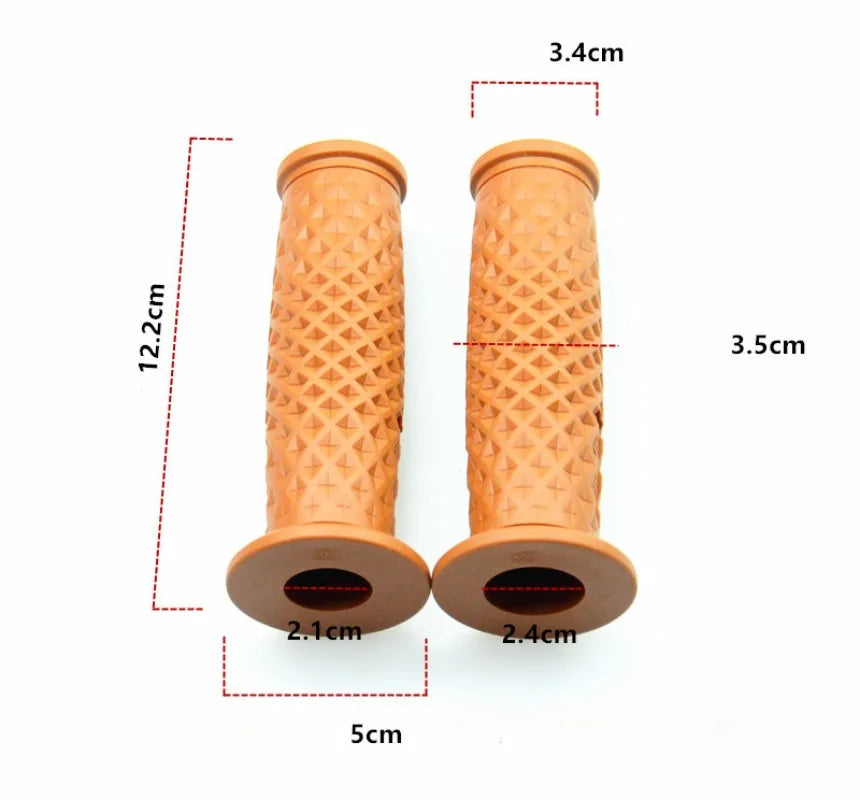 Motorcycle Handlebar Grips - 7 8" Handle Bar Retro Rubber Motorcycle B
