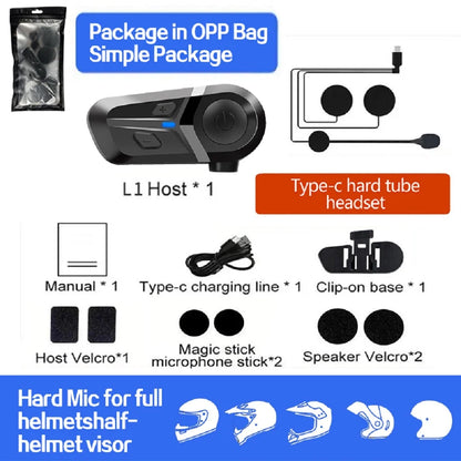 Motorcycle Helmet Headset - Bluetooth Wireless Hands Free
