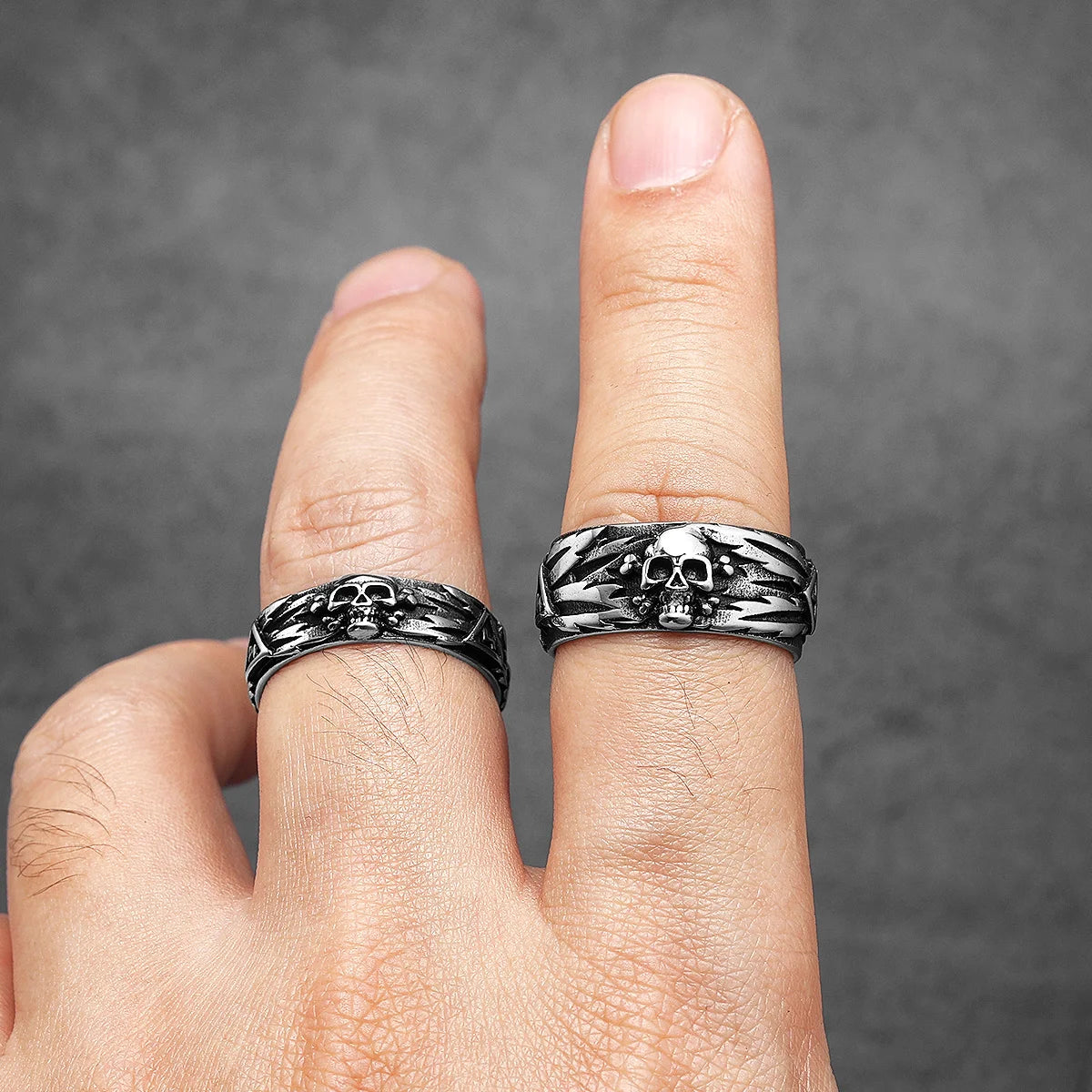 Stainless Steel Biker Ring - Domineering Skull Devil Rings Jewelry