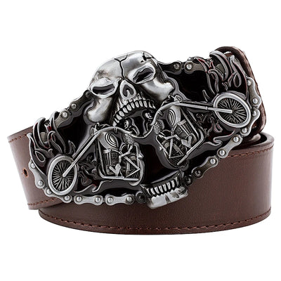 ALR™ Fire Skull Heavy Leather Belt