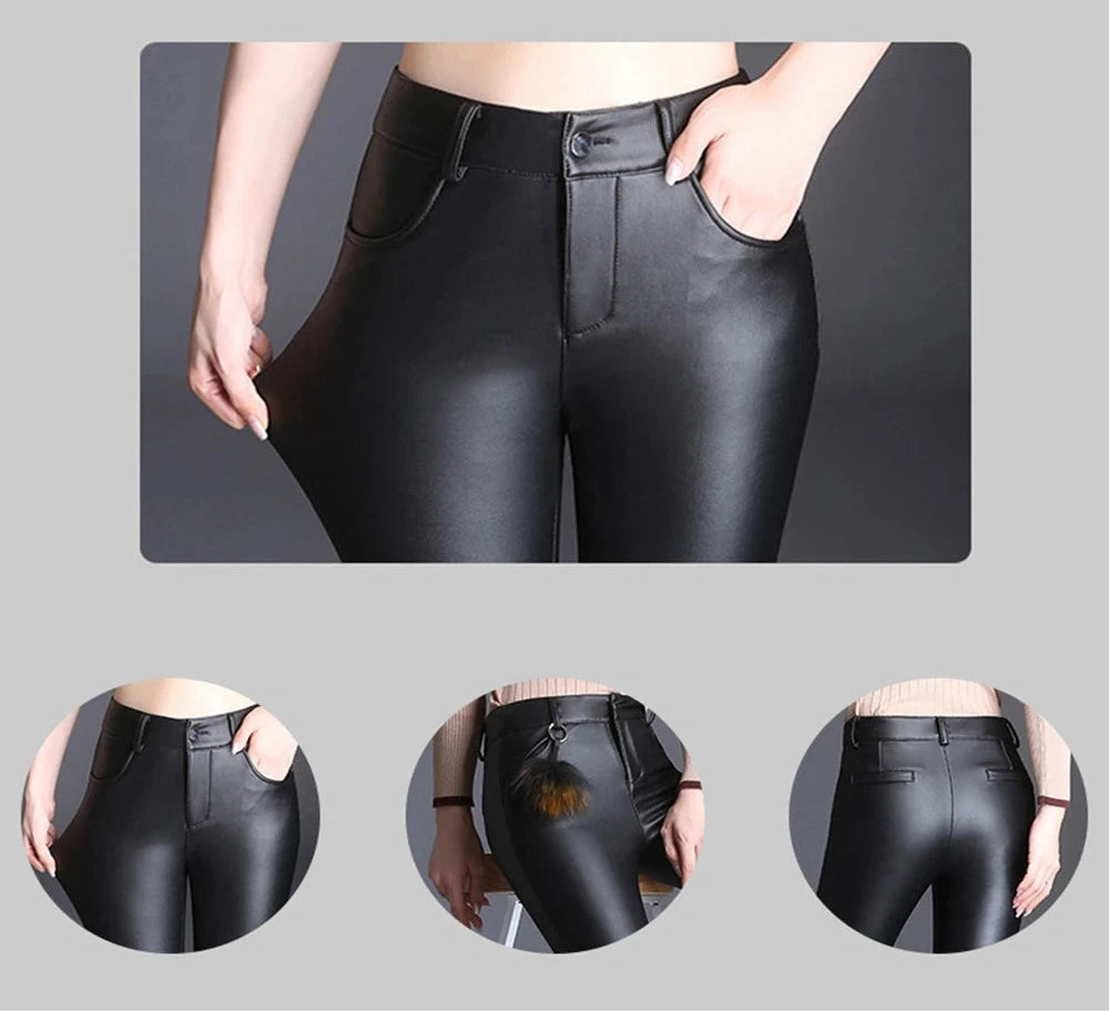 Alr™ Women's High-Waisted Biker PU Leather Pants