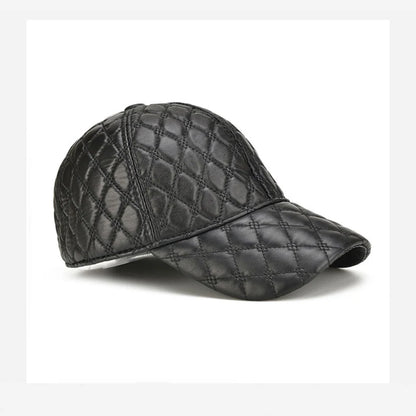 2025 Spring Genuine Sheepskin Leather 55-61CM Black Baseball Caps For Man Casual Street Gf Gorras Dad Hat