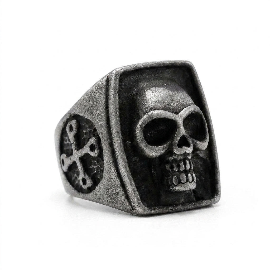 Stainless Steel Biker Ring - Fashion Simple 316L Stainless Steel Skull