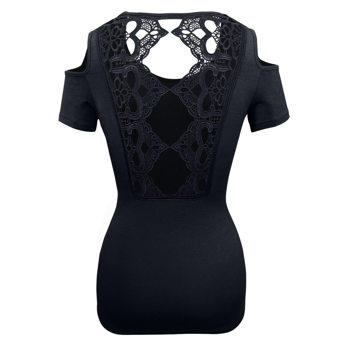Ladies Half Sleeve Shirts Lace back and shoulder cutoffs