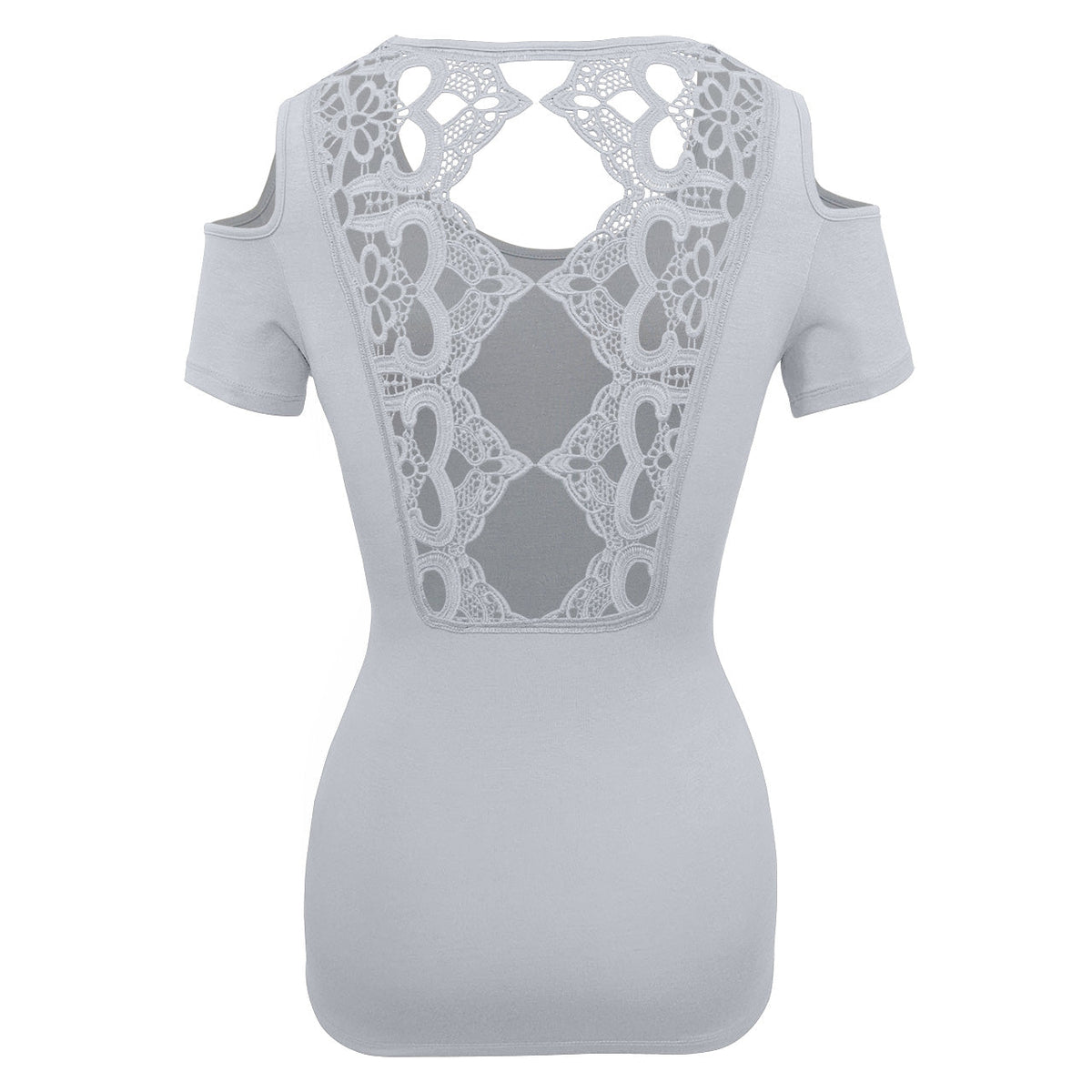 Ladies Half Sleeve Shirts Lace back and shoulder cutoffs