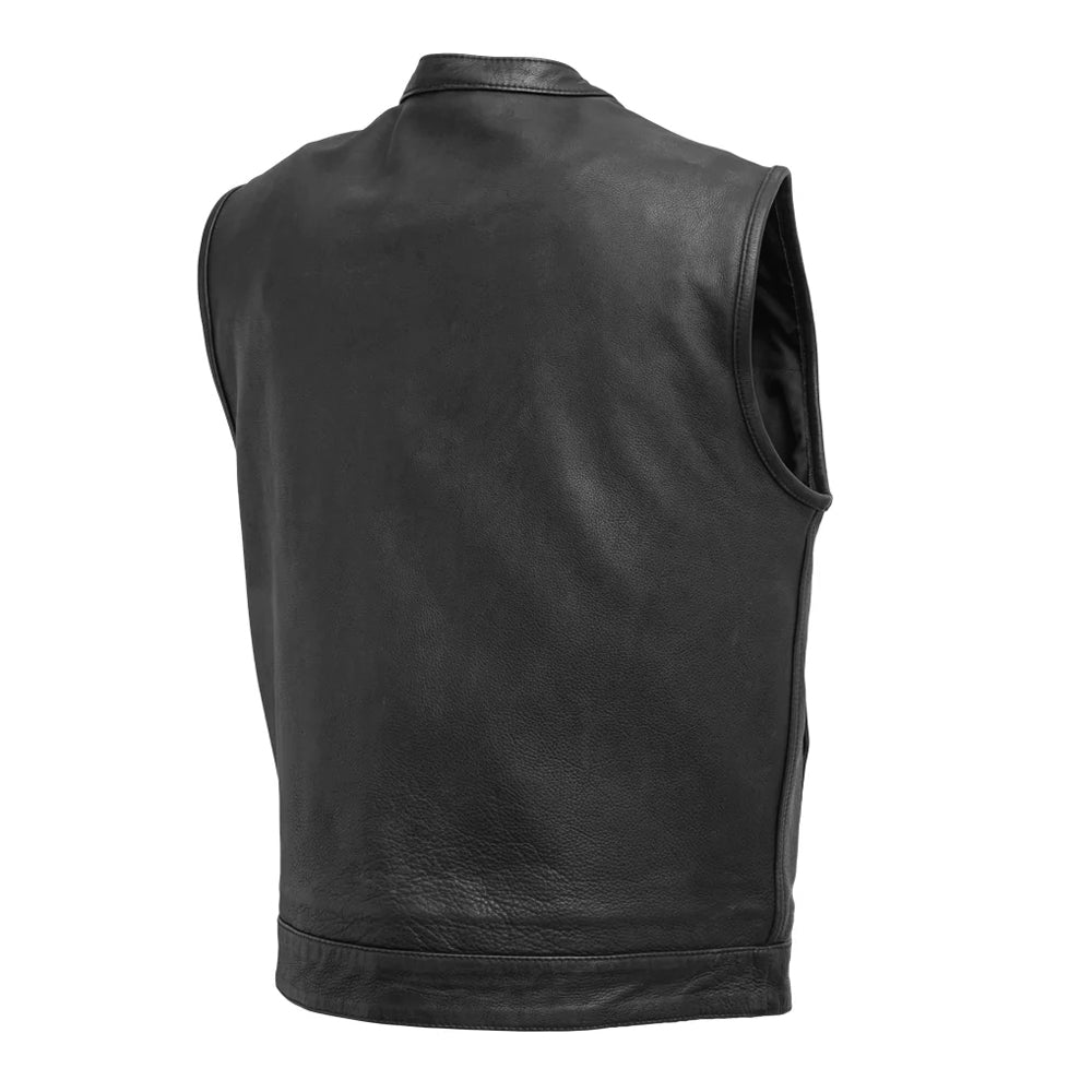 Top Rocker Men's Motorcycle Leather Vest Men's Leather Vest Vests
