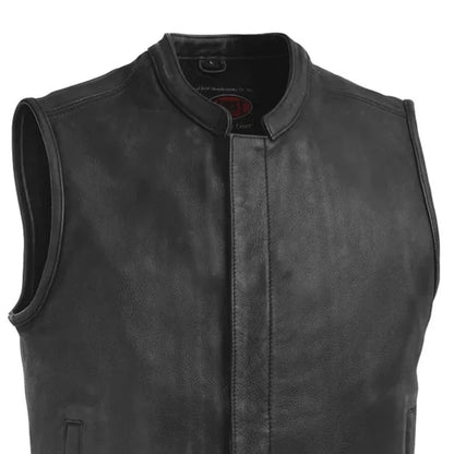 Top Rocker Men's Motorcycle Leather Vest Men's Leather Vest Vests