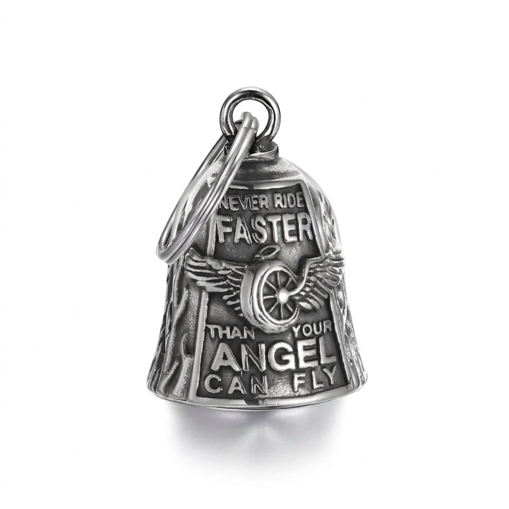 Motorcycle Accessory - Fashionable Angel Wings Letter Bell Key Chain M