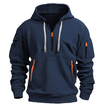 Motorcycle Balaclava - Men's Hoodie Multi Pocket Zipper Casual Sports