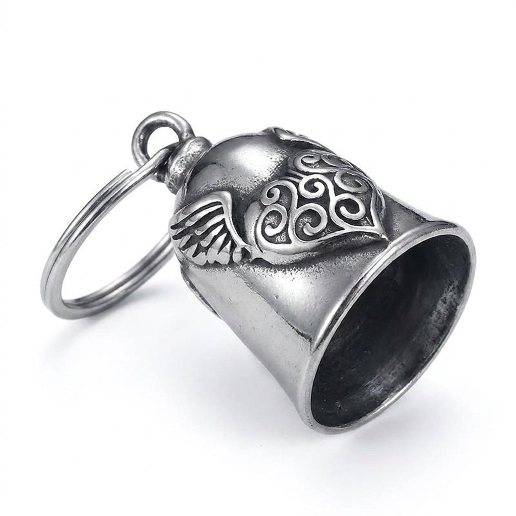 Motorcycle Accessory - Heart Wing Motorcycle Bell Pendant Heart Lucky