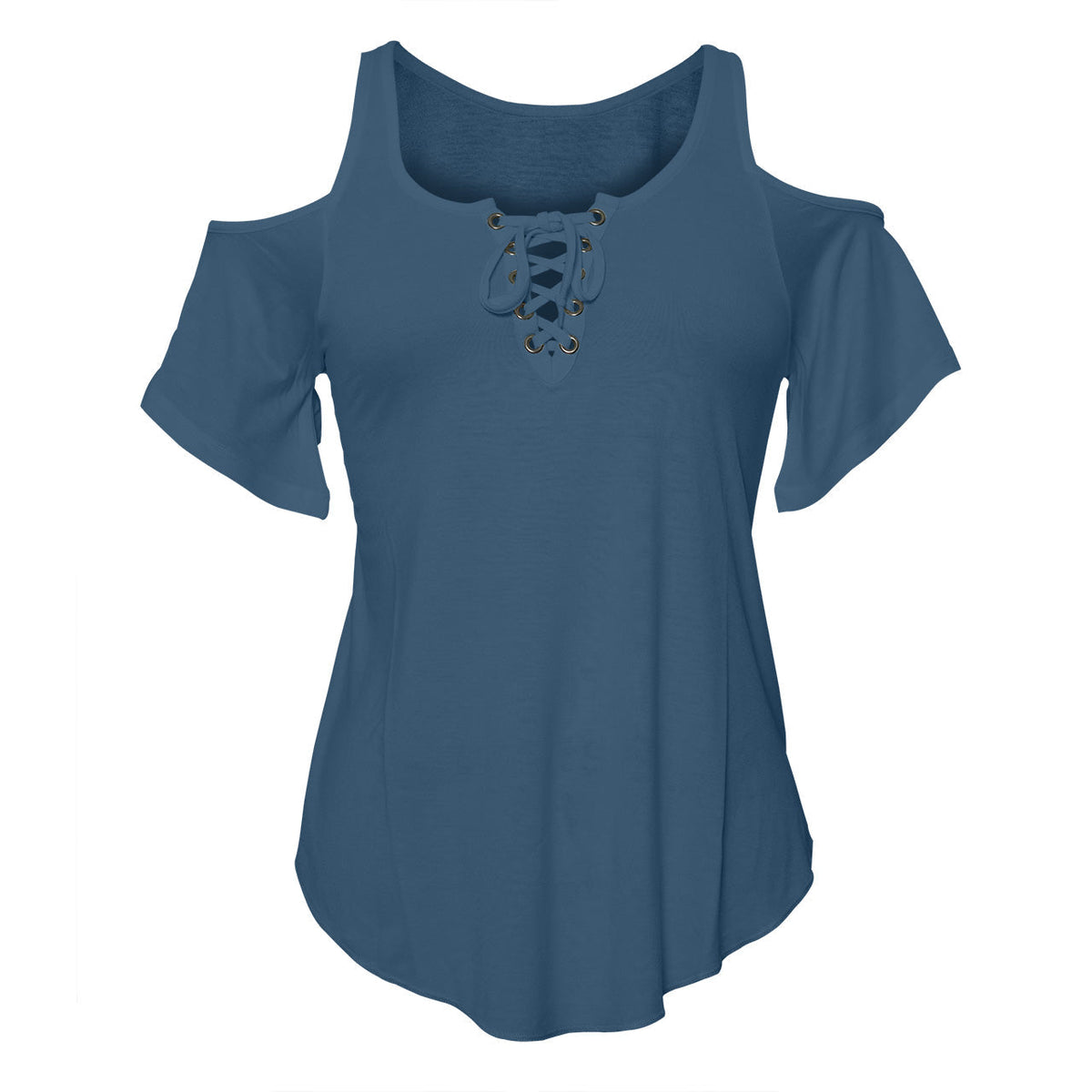 Ladies Half Sleeve Shoulder cutoffs Shirts