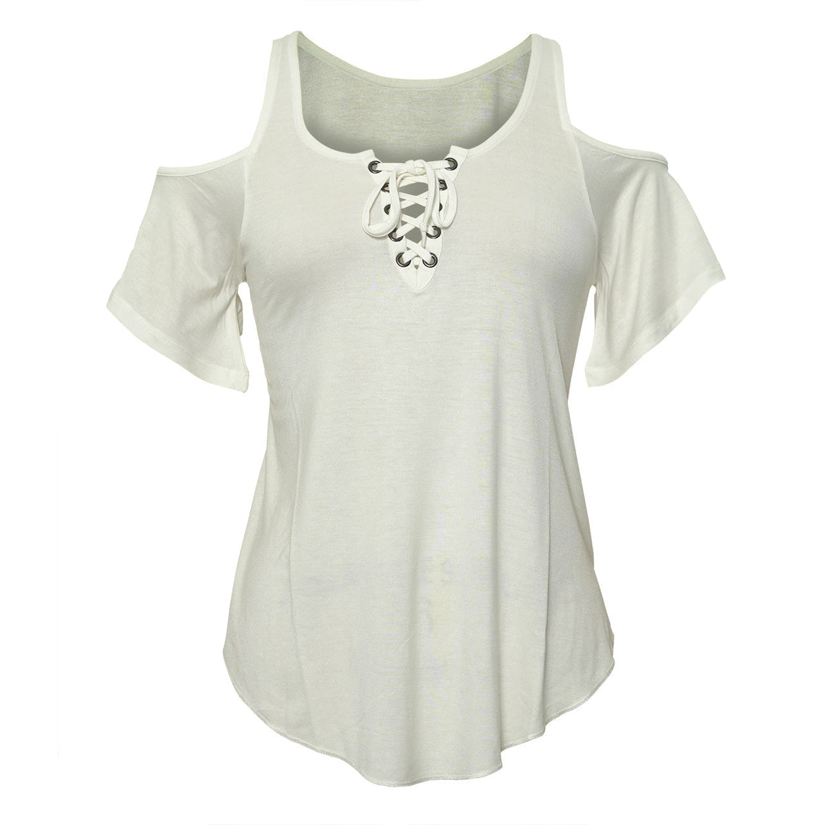 Ladies Half Sleeve Shoulder cutoffs Shirts