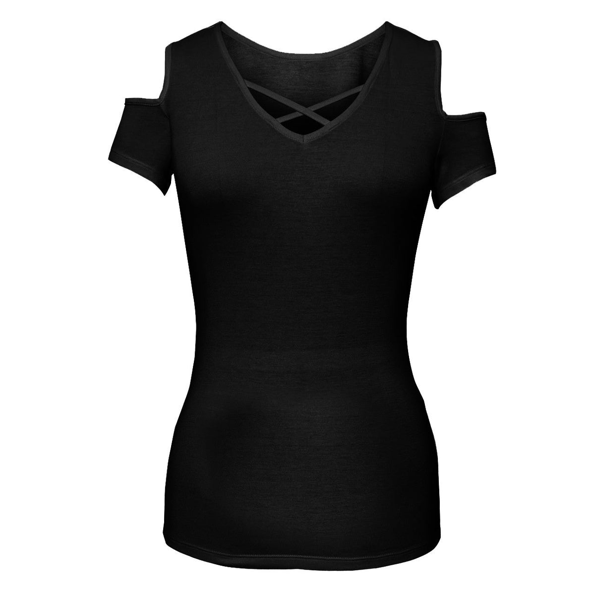 Ladies Half Sleeve Shoulder cutoffs Shirts
