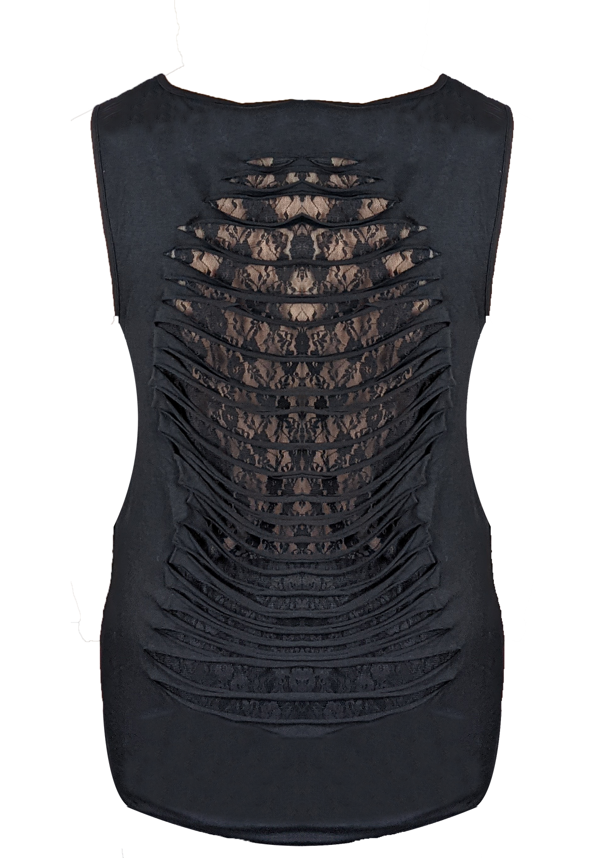 Ladies Shredded Back Tank top with Laces