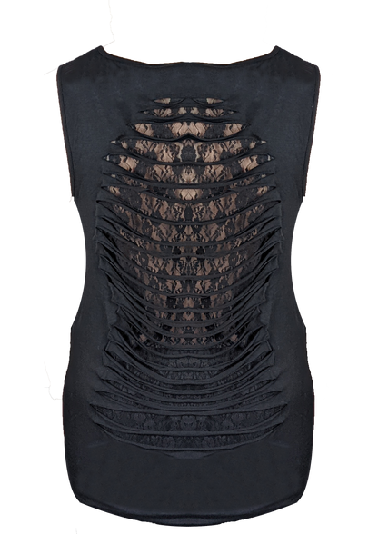 Ladies Shredded Back Tank top with Laces