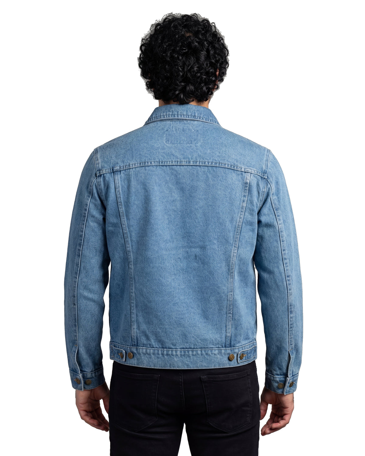 Vance Men's Light Blue Heavy Duty Denim Button Front Motorcycle Jacket, Jean Jacket for Men