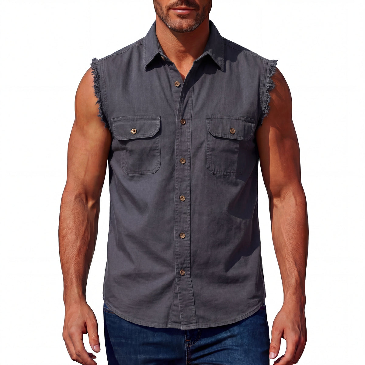 Mens Cutoffs Charcoal Shirt