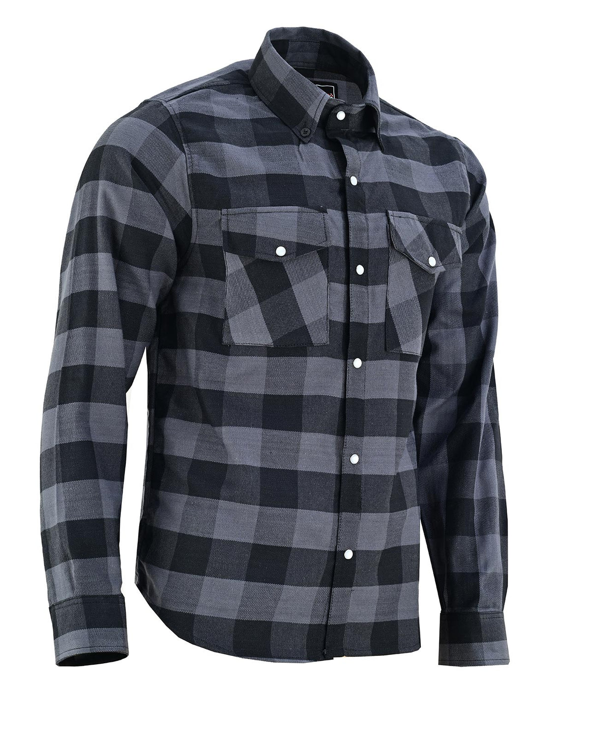 Vance Grey Men's Long Sleeve Plaid Snap Down Casual Flannel Shirt, 100% Cotton