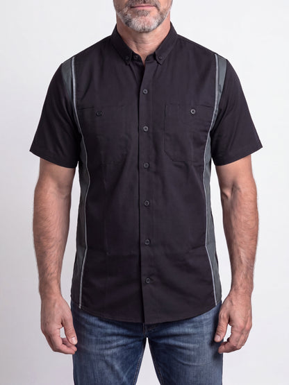 Men's Work Shirts Black with Grey sides