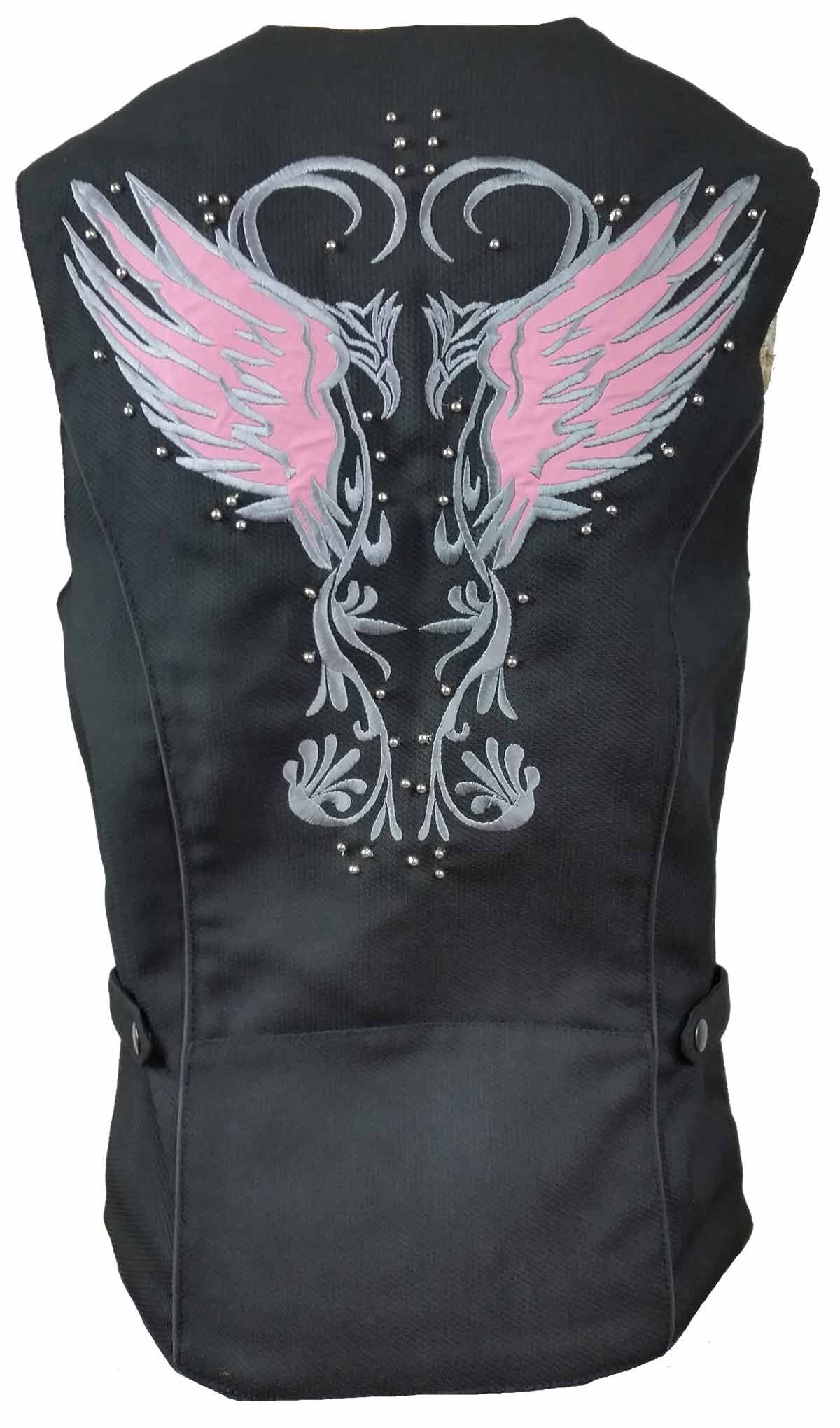 Ladies Textile Vest with Reflective and Embroidered Wings