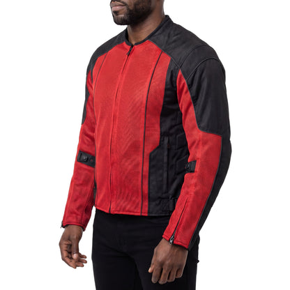Vance Men's 3-Season Mesh/Textile CE Armor Motorcycle Jacket