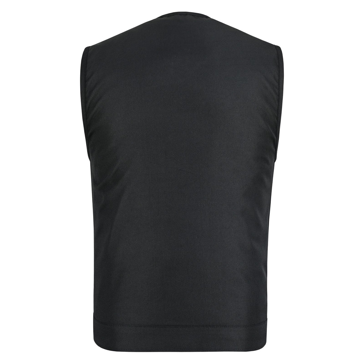 Mens Premium Collarless Textile Motorcycle Vest Heavy Duty SOA Club Style Vest w/ Front Zipper and Snap Closure