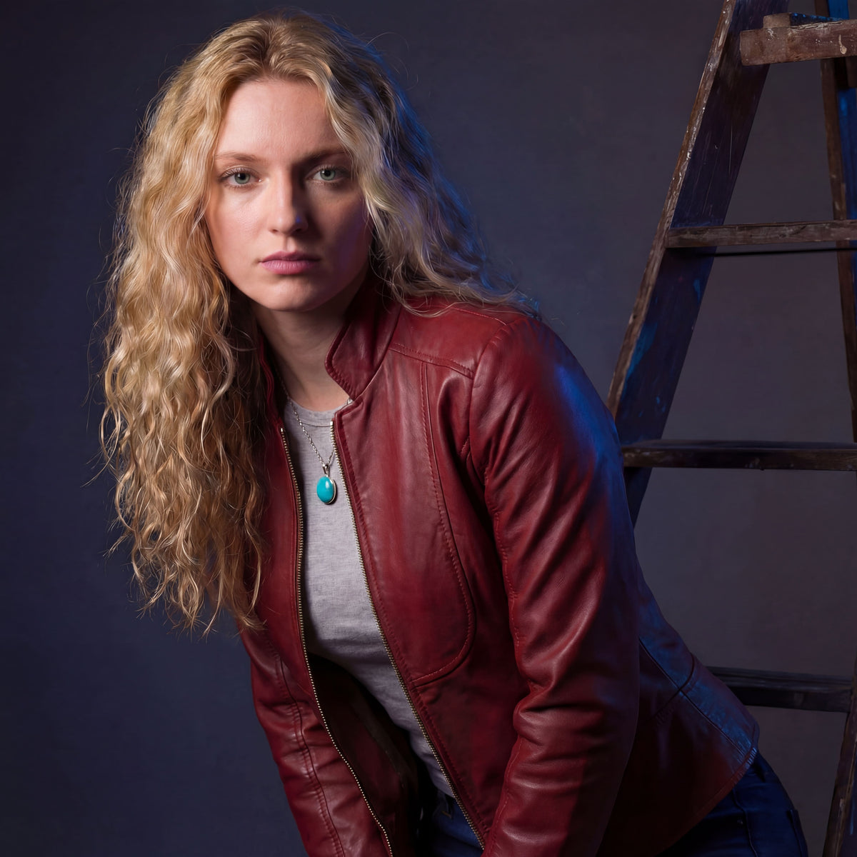 Vance Leathers 'Maya' Ladies Premium Soft Lightweight Burgundy Fitted Motorcycle Leather Jacket