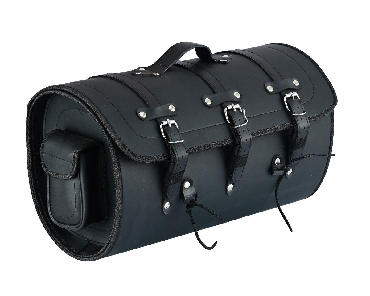 Vance Premium PVC Motorcycle Tail Bag | Durable Travel Storage Bag with Quick-Release Straps & Side Pockets