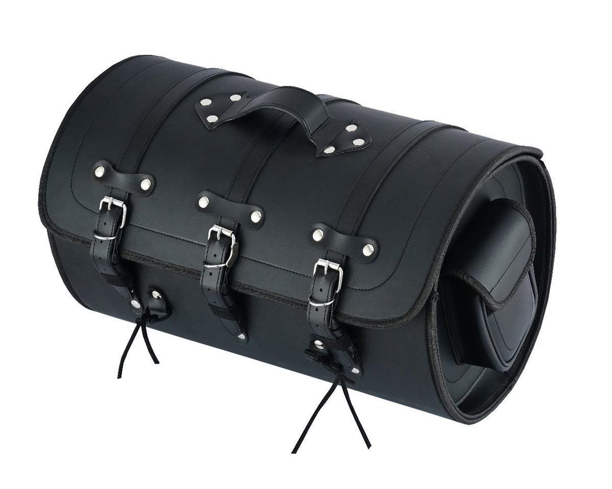 Vance Premium PVC Motorcycle Tail Bag | Durable Travel Storage Bag with Quick-Release Straps & Side Pockets