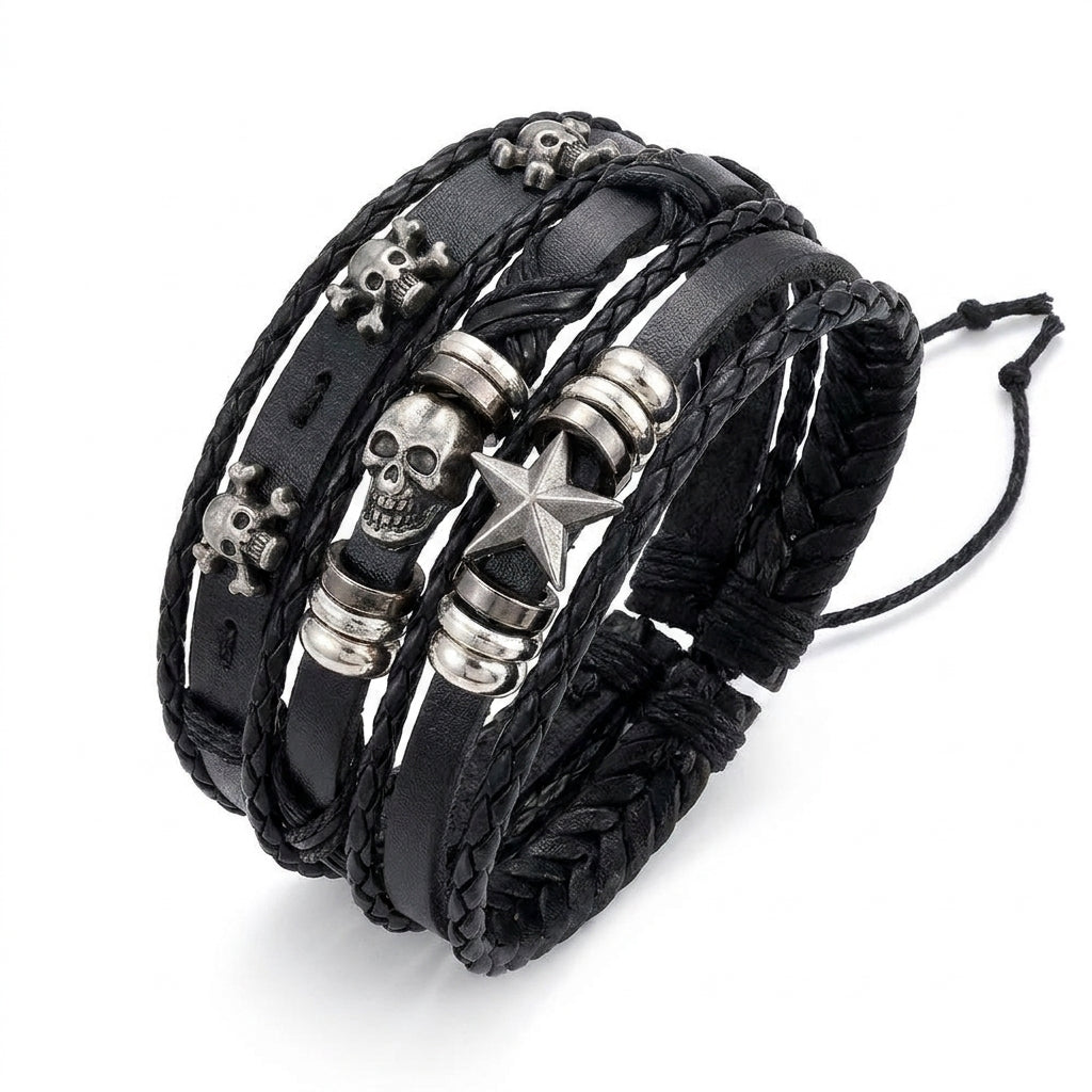 Stainless Steel Biker Ring - Fashion Bracelet Viking Bracelet Men Hand