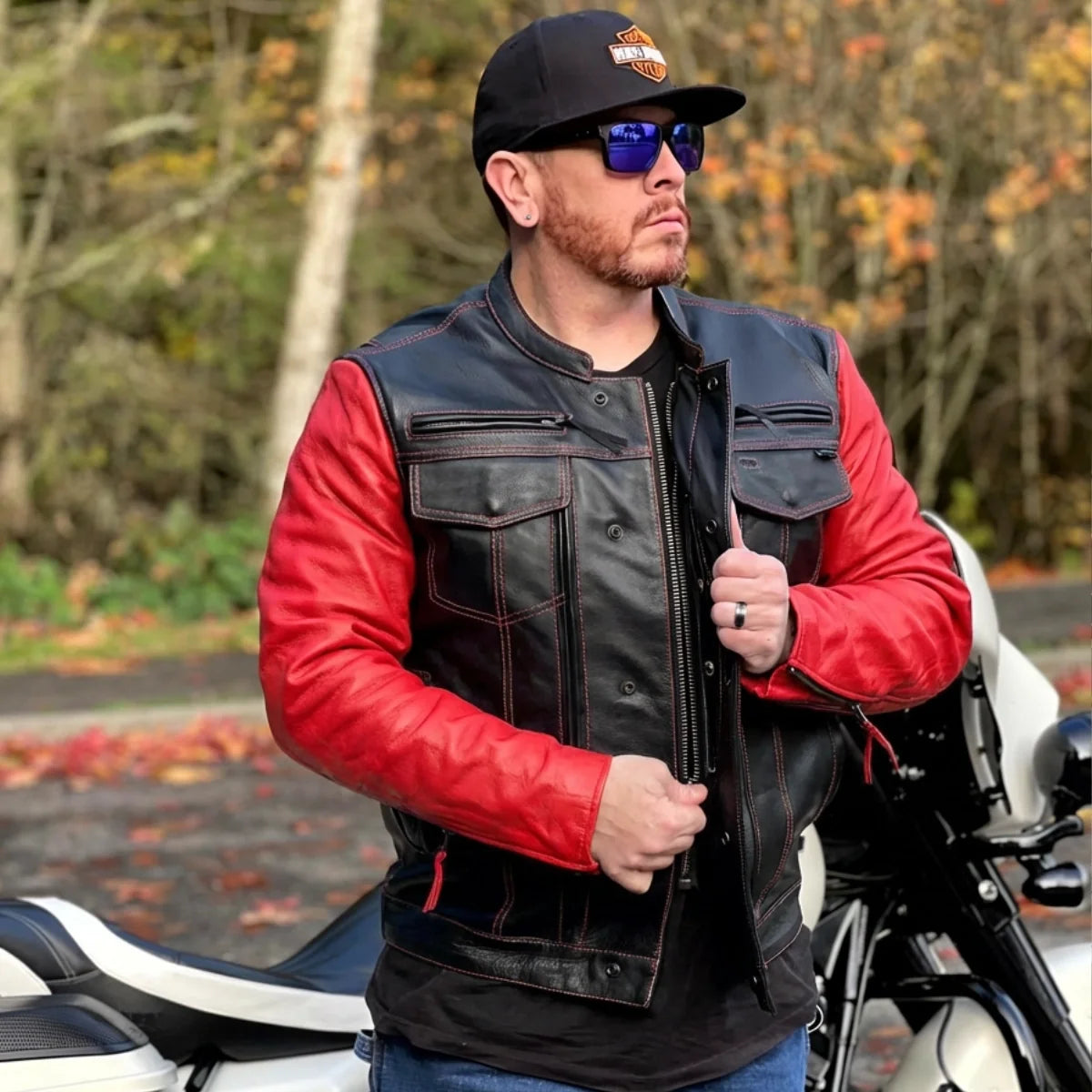 Vincent Men's Cafe Style Leather Jacket Men's Leather Jacket Jackets