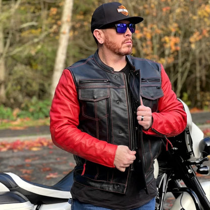 Vincent Men's Cafe Style Leather Jacket Men's Leather Jacket Jackets