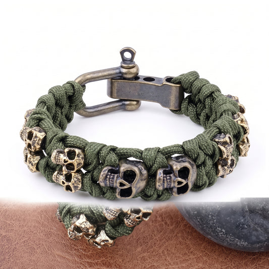 Stainless Steel Biker Ring - Vintage Skull Style Bracelet Jewelry Gift