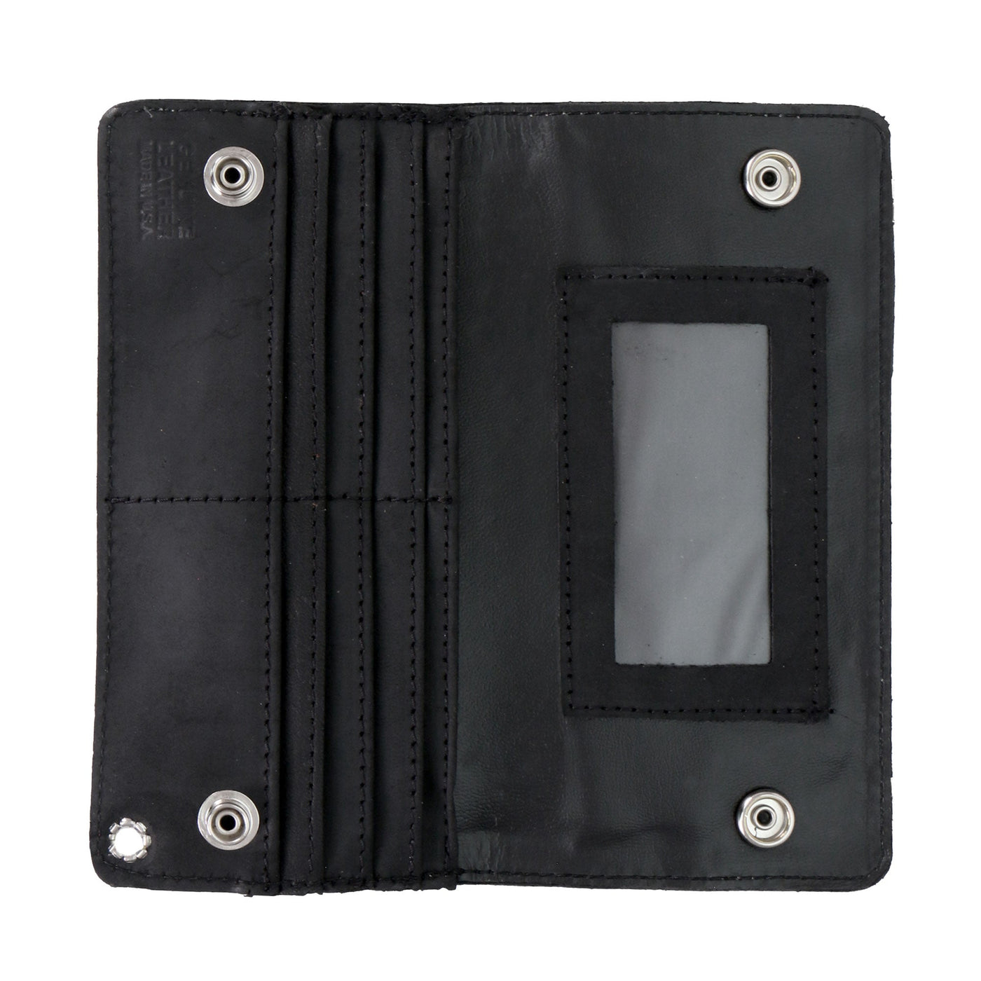 Hot Leathers 7" Bifold Wallet, Black