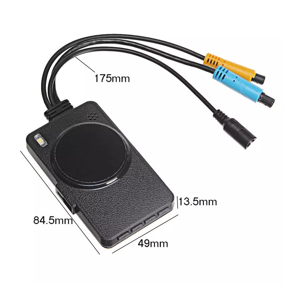Motorcycle Black Dual Lens Dash Cam Video Recorder 3.6 Inch HD 1080P + Free sd card
