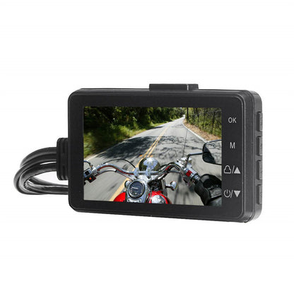 Motorcycle Black Dual Lens Dash Cam Video Recorder 3.6 Inch HD 1080P + Free sd card