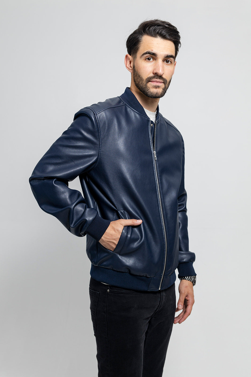 Justin Men's Vegan Faux Leather Jacket Men's Vegan Faux Leather jacket FMCo   