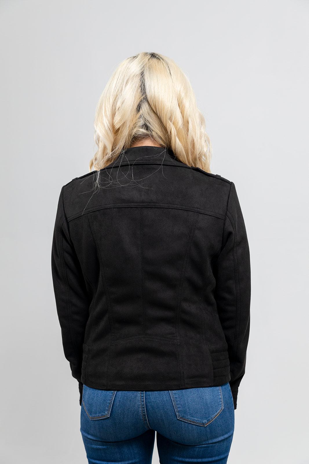 Molly Women's Vegan Faux Leather Jacket (Black) Women's Fashion Leather Jacket FMCo