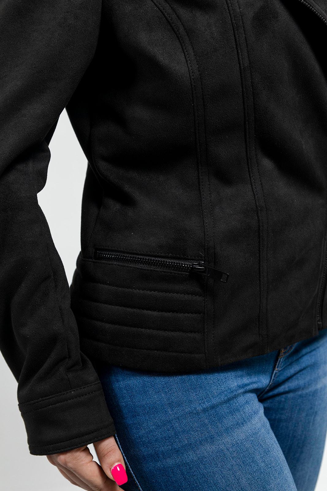 Molly Women's Vegan Faux Leather Jacket (Black) Women's Fashion Leather Jacket FMCo