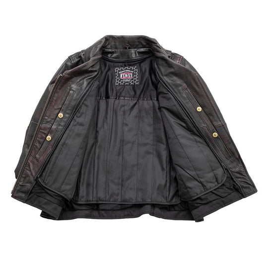 First Manufacturing Wildside - Women's Motorcycle Leather Jacket, Black
