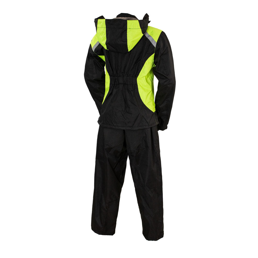 First Manufacturing Ripstop - Women's Breathable Rain Suit, Black/Neon Green