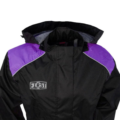 First Manufacturing Ripstop - Women's Breathable Rain Suit, Black/Purple