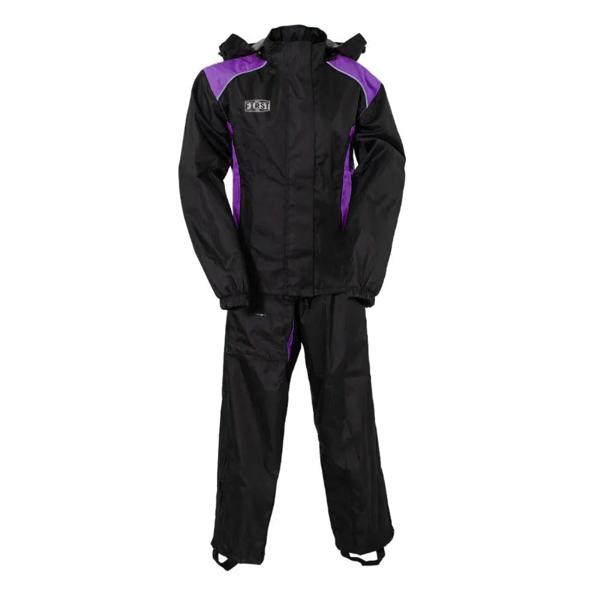 First Manufacturing Ripstop - Women's Breathable Rain Suit, Black/Purple