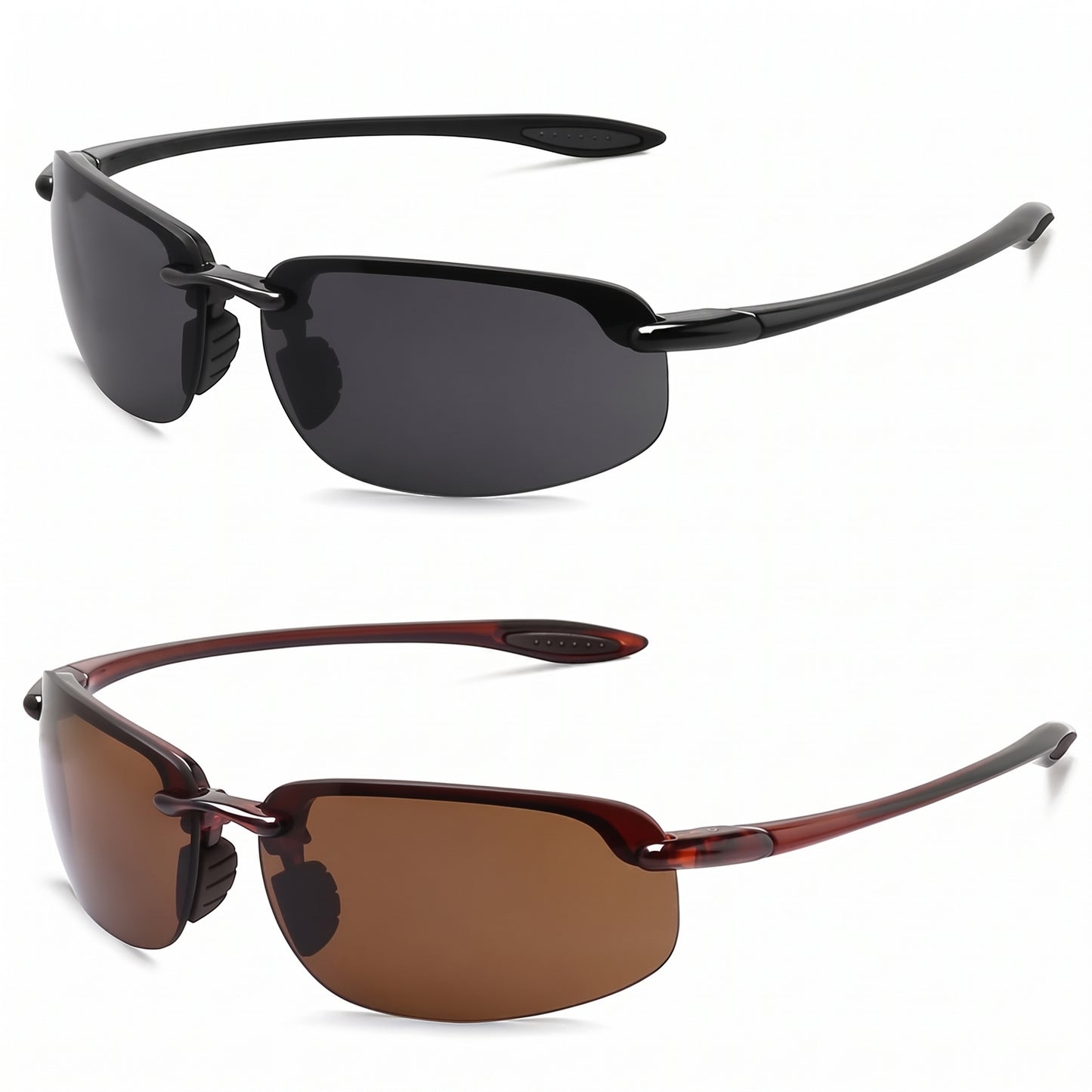 Motorcycle Accessory - 2Pack Polarized Sports Sunglasses Men Women TR9