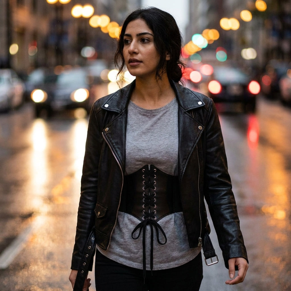 Lace Up Corset Belt — moto view