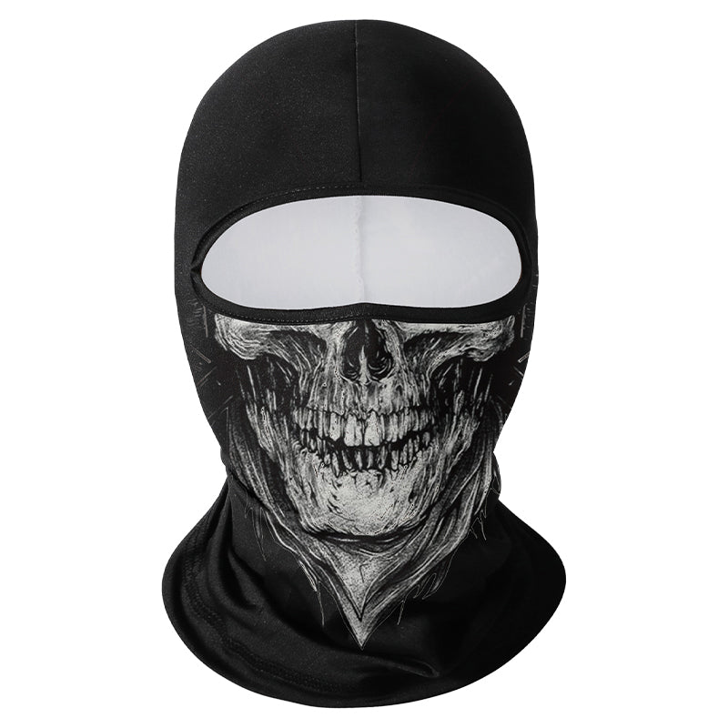 Grey Skull printed balaclava